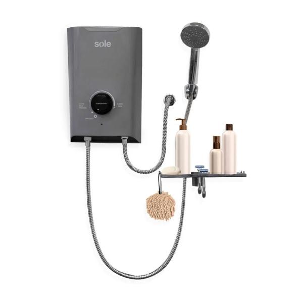 Rapiducha Eléctrica Turbo Max Sole 5500W Calentamiento Rápido Compacta Gris