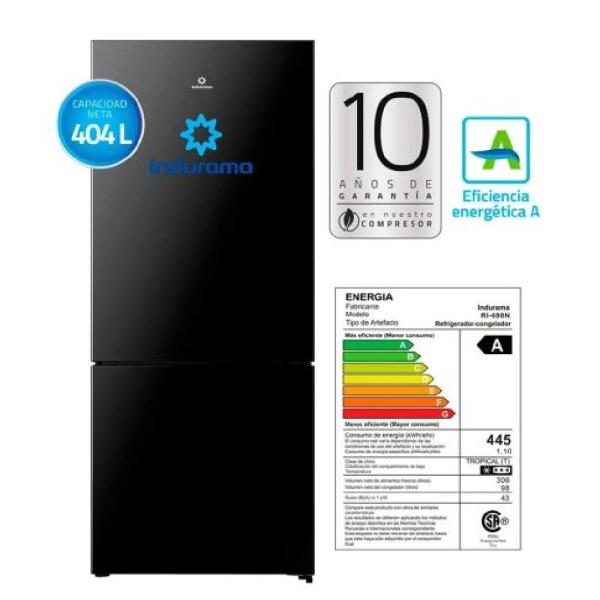 Refrigeradora Indurama RI-698N 404L Congelador Inferior Multizona