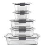 Rubbermaid Brilliance Set de 5 Herméticos de Vidrio 3.2L Cierre Perfecto Libre de BPA