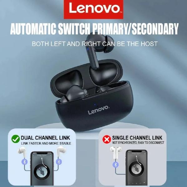 Lenovo HT05 True Wireless Bluetooth 5.0 20H Playtime Control Táctil Negro