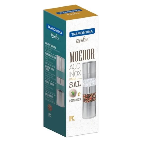 Tramontina 10048020 Moledor Doble Pimienta y Sal Mecanismo Precision Cerámico Cuerpo Metalico 18cm