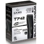 Gama Titanium T742 Cortador de Cabello Profesional 20 Velocidades Motor Cobre Negro