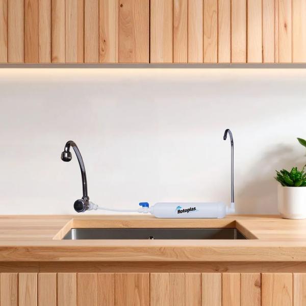 Rotoplas Purificador Lite Sobre Lavadero Filtración Multietapas Agua Purificada Instalación Fácil Blanco 300561