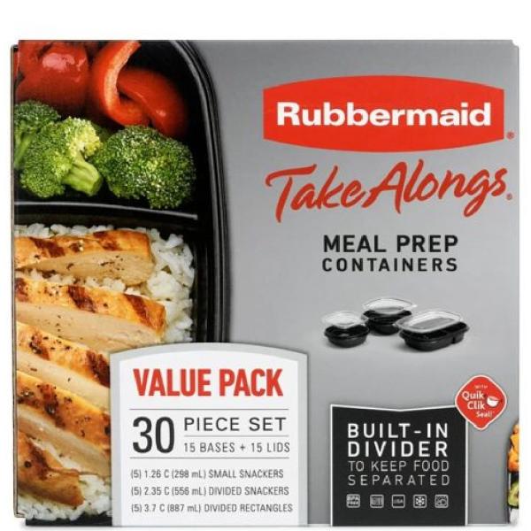 Rubbermaid Set 15 Contenedores Tapa Segura Apilables Microondable - 2117366