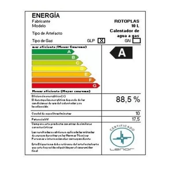 Terma a Gas Flaming 10lt Glp Rotoplas - 500444