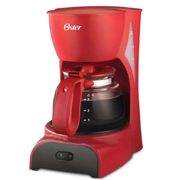 Oster BVSTDCDR5R Cafetera 4 Tazas Sistema Antigoteo Filtro Permanente Rojo