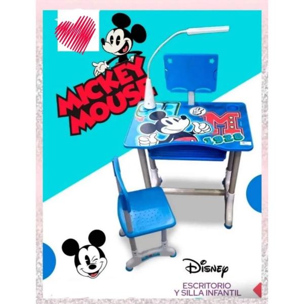 Mickey Mouse Escritorio Infantil con Lámpara LED 40x60cm Diseño Disney Multifuncional