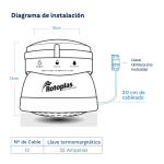 Rotoplas Ducha Eléctrica 3T 5500W Calentamiento Rápido Cabezal Ajustable Blanco
