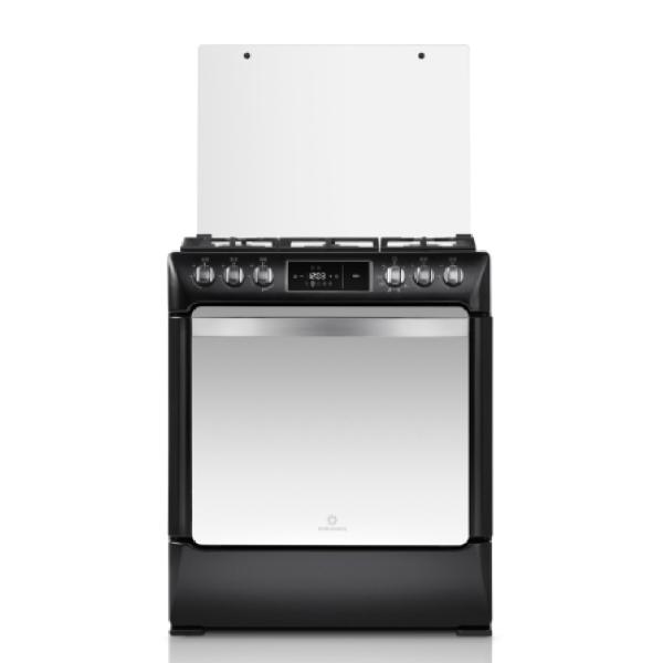 Indurama Niza Zafiro 5 Quemadores 30" Cocina a Gas Negro - Encendido Eléctrico - Parrilla de Hierro Fundido