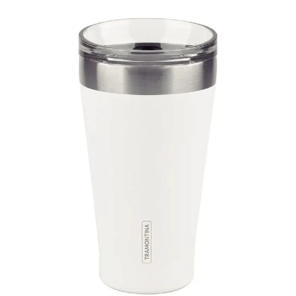 Tramontina Exata Vaso Térmico 550ml Acero Inoxidable Doble Pared Blanco