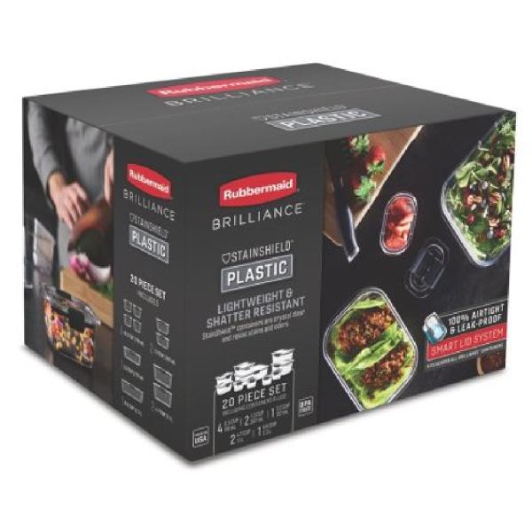 Rubbermaid Recipientes Para Alimentos 10 Piezas 1.1L Herméticos Libre de BPA Transparente