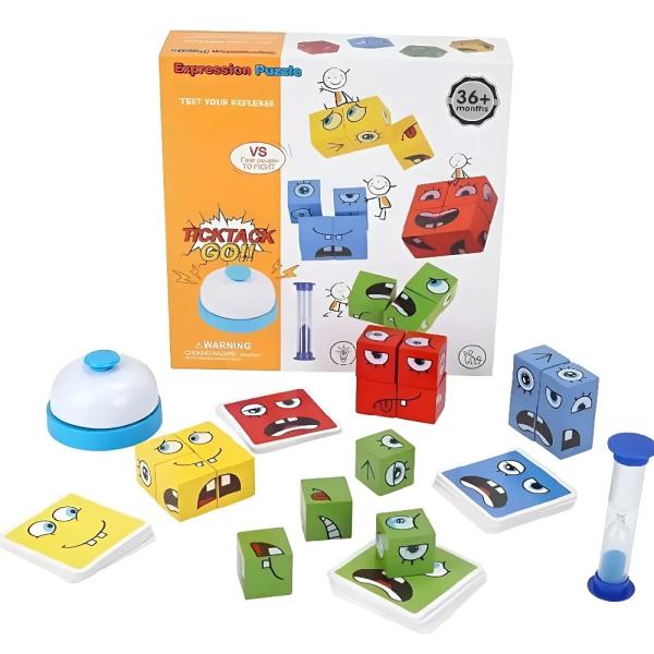 Didactoys Cubo de Expresiones Multicolor 6 Caras Emociones Juguete Educativo para Niños