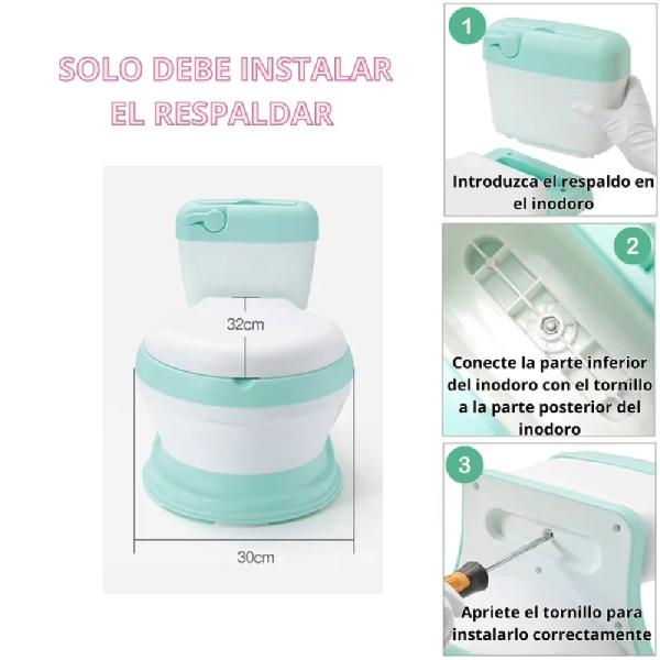 Bacin Entrenamiento Infantil NW-1035 Verde Agua Base Estable Fácil Limpieza