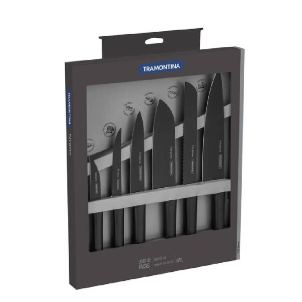 Tramontina Ace Inox NYGMA 6 Piezas Acero Inoxidable 18/10 Mangos Ergonómicos Negro