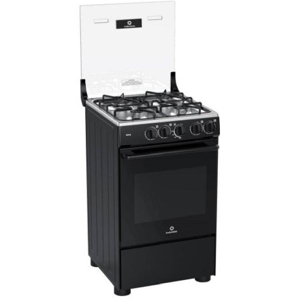 Cocina Indurama Goya 4 Quemadores Negra Parrilla Hierro Fundido Fácil Limpieza