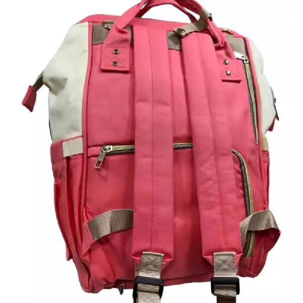 Mochila Pañalera Bebé Coral Crema – Organizador Multiusos