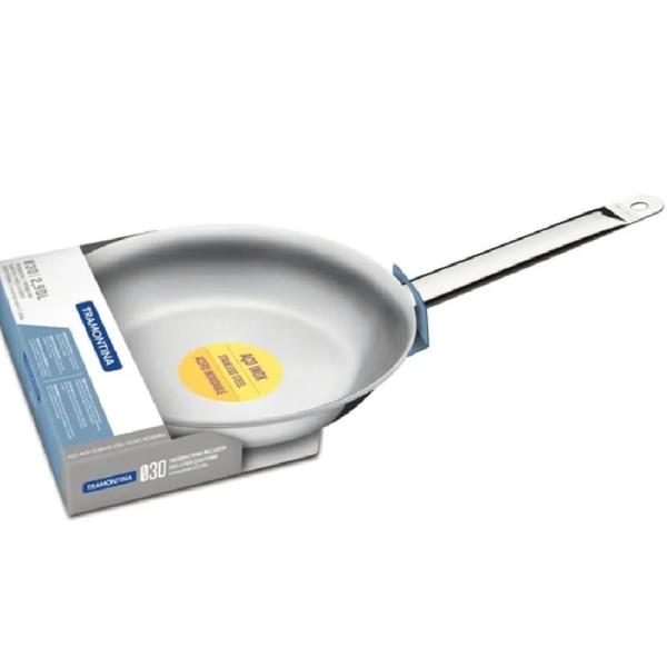 Sartén Profesional Tramontina 30cm Acero Inoxidable Base Difusora Cocción Uniforme Antiderrapante