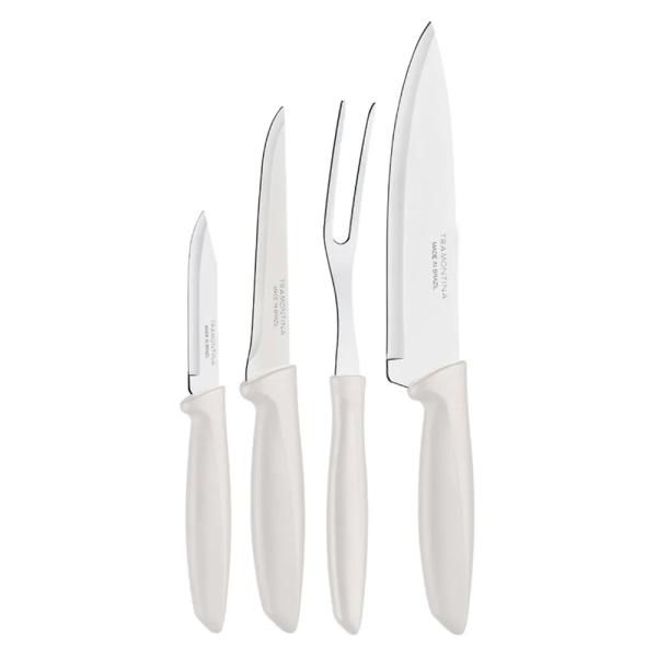 Tramontina Plenus Set 4 Piezas Cocina Profesional Acero Inoxidable Antiadherente Blanco -10286313
