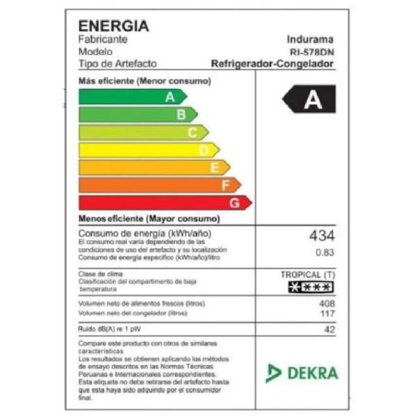 Indurama RI-578DN Nevera No Frost 525L Distribución Inteligente Control Digital Negro