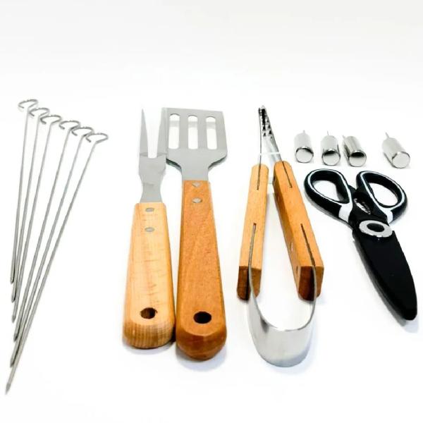Uysa Set Utensilios Parrillero X15 Piezas Acero Inoxidable- 10390073