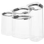 Set 4 Recipientes Rubbermaid 1.2L 100% Estancos Fácil Apilamiento