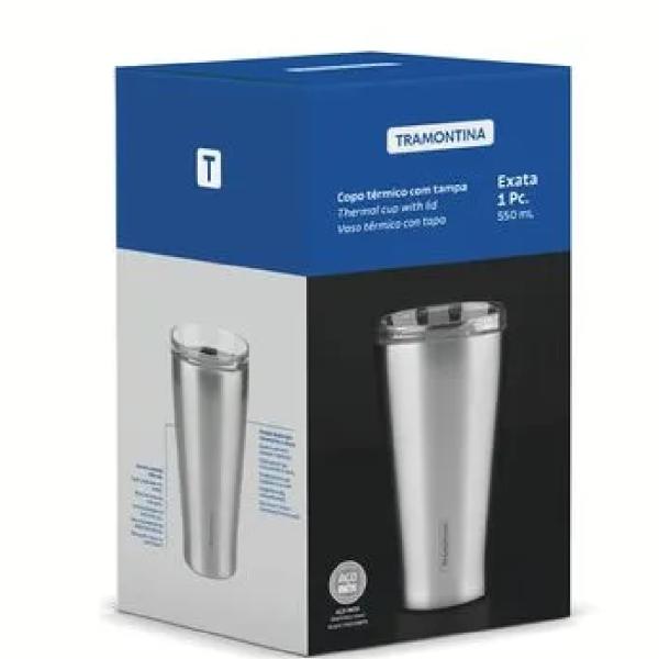 Tramontina Vaso Térmico Exata 550ml Acero Inoxidable Doble Pared Tapa Hermética