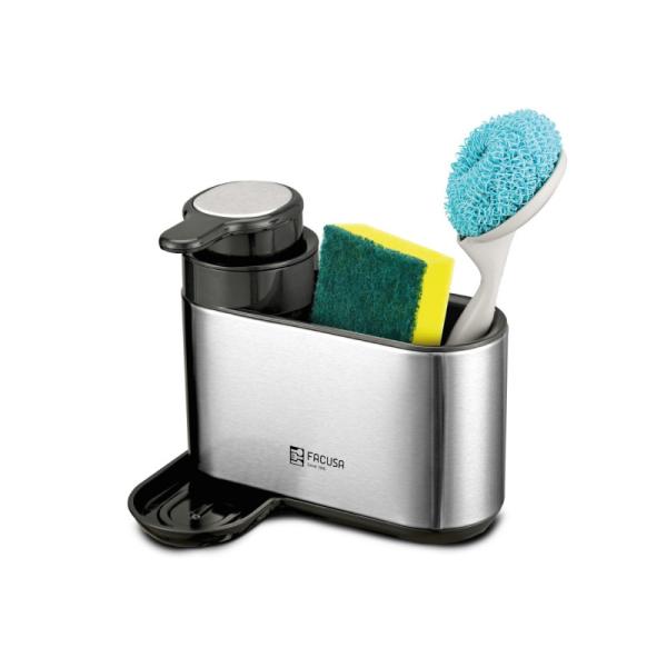 Facusa Dispensador para Lavadero Acero Inoxidable 10261018 Resistente a la Corrosión Práctico y Duradero Plateado