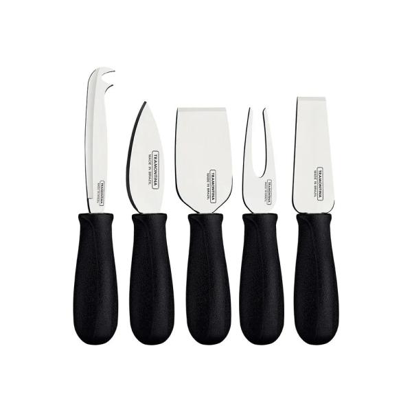 Set de Cubiertos Tramontina para Queso Negro x5 Unidades Calidad Profesional Diseño Moderno - 10390092