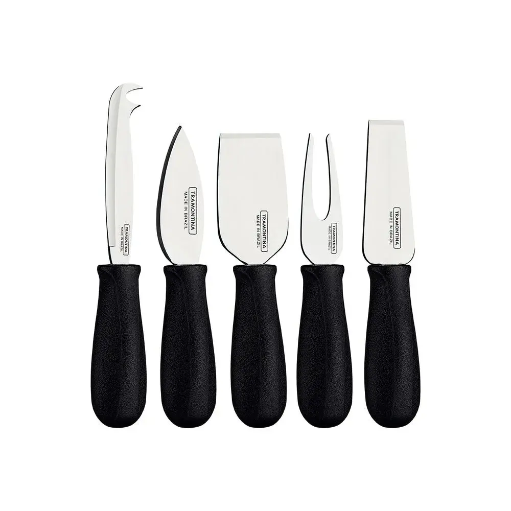 Set de Cubiertos Tramontina para Queso Negro x5 Unidades Calidad Profesional Diseño Moderno - 10390092