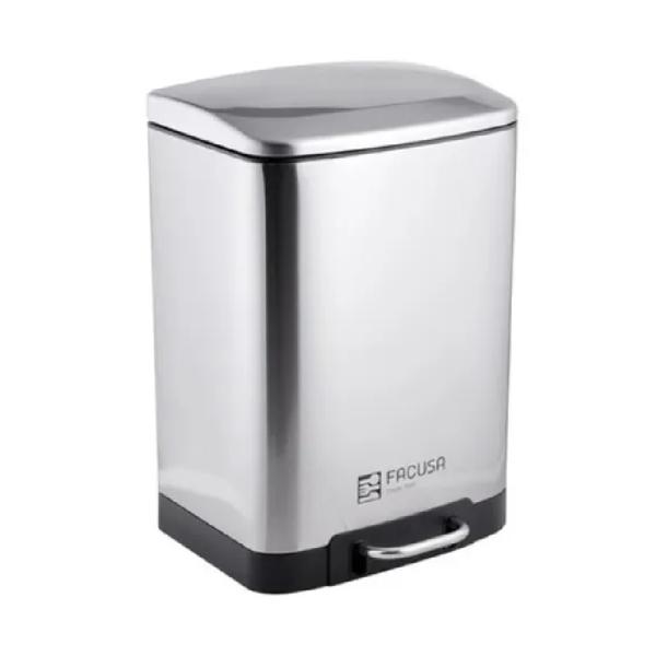 Papelera Facusa 984070301 3 Litros Acero Inoxidable Pedal Suave Fácil Limpieza Plateado