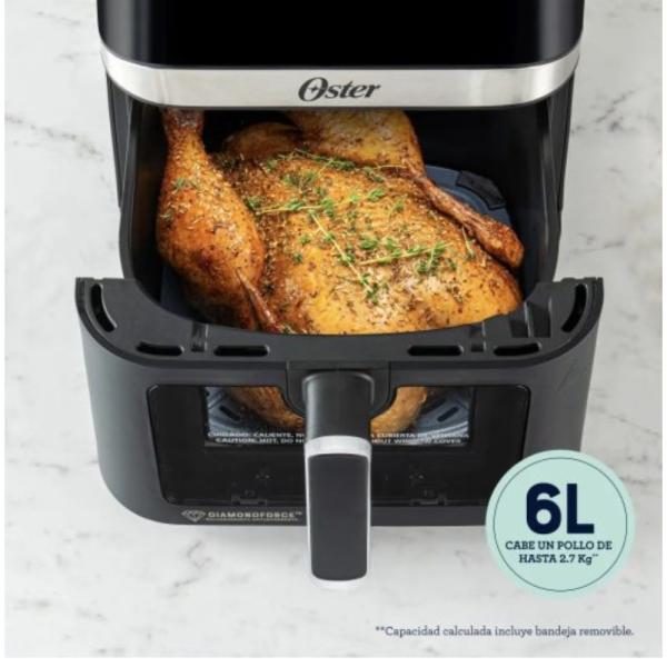 Oster CKSTAF60WDDF Freidora de Aire Digital 6L 1500W 8 Programas Pantalla Táctil
