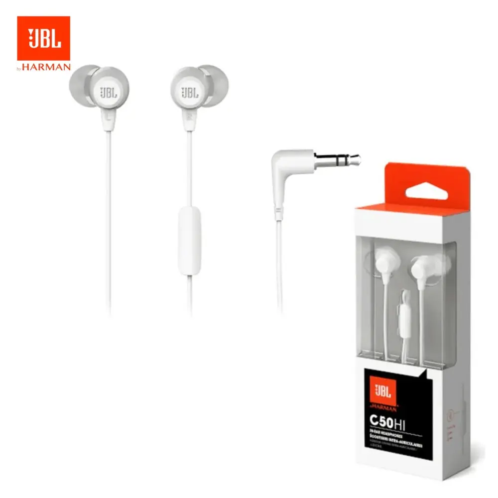 JBL C50HI Auriculares Inalámbricos 20Hz-20kHz Control de Graves Micrófono Integrado Color blanco