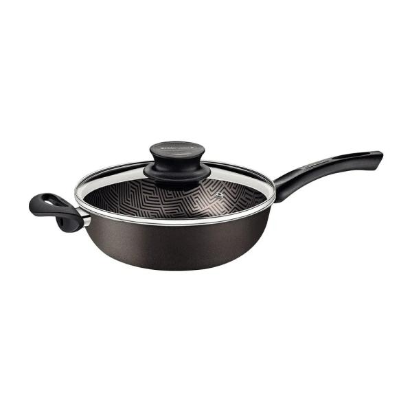Tramontina Sartén Paris 24 cm Antiadherente Triple Capa Tapa de Vidrio