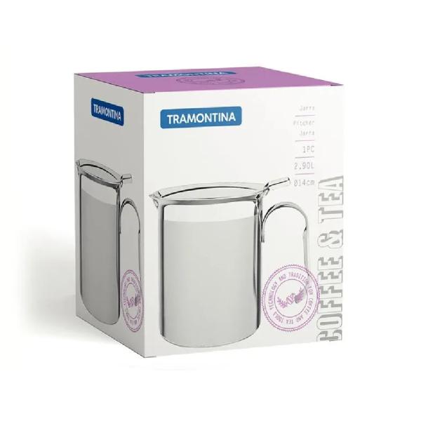 Tramontina Jarra 10094080 2.1L Acero Inoxidable 12cm Base Antideslizante - Plateado