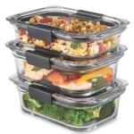 Rubbermaid Brilliance Pack 3 Recipientes Vidrio 3.2L+1.4L+0.7L Tecnología FreshSeal - 2118304