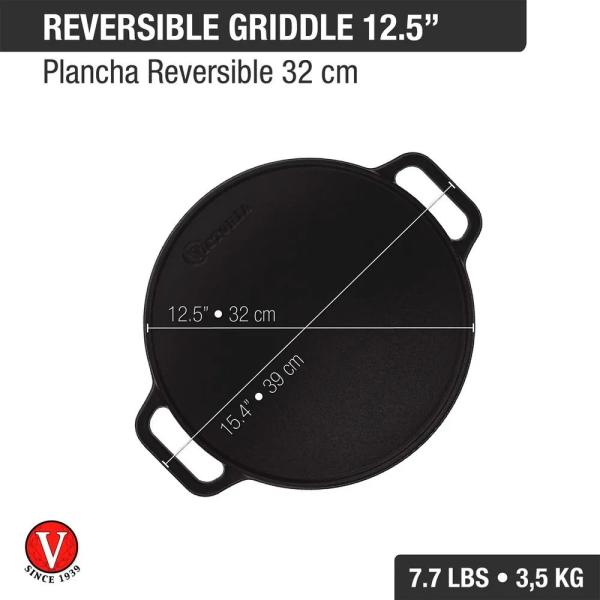 Plancha Asadora UNSA Reversible 32 cm Superficie Precurada Doble Cara - 55128020