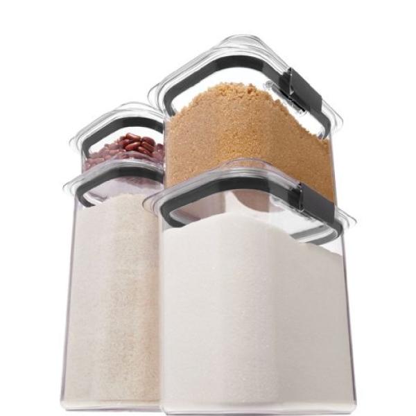 Rubbermaid Set Brilliance 4 Contenedores 3.8L Sellado Perfecto Fácil Apertura