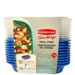Set 10 Recipientes Rubbermaid 32oz Brilliance Cierre Perfecto Sin Derrames Transparente- 2141748
