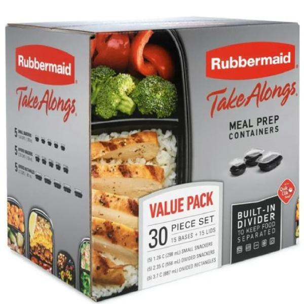 Rubbermaid Set 15 Contenedores Tapa Segura Apilables Microondable - 2117366