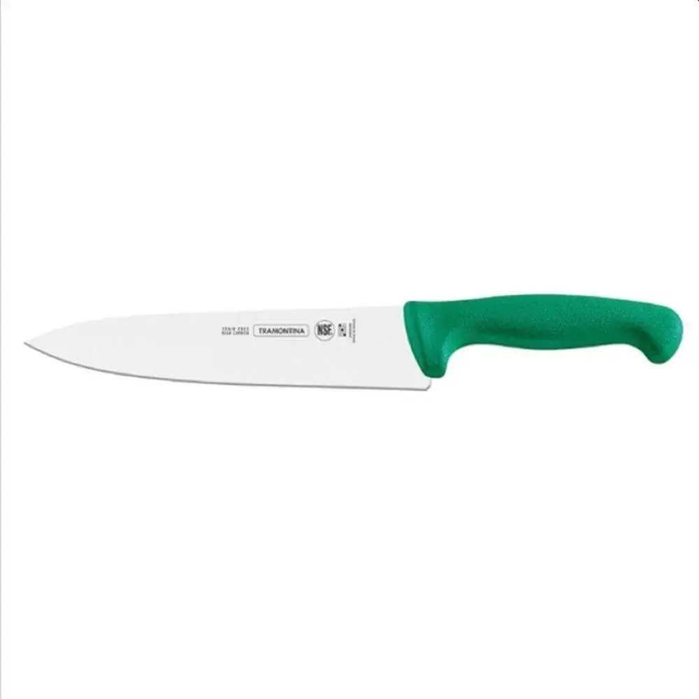Cuchillo Profesional Tramontina 24609-028-088 8 Pulgadas Acero Inox 420 Mango Triplámine Verde
