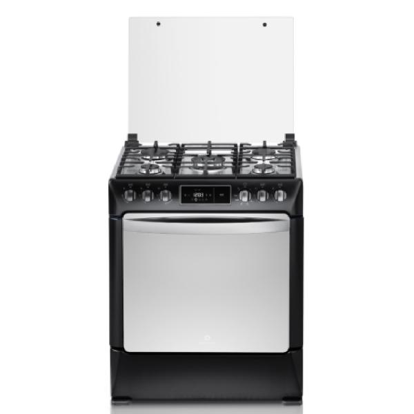 Indurama Niza Zafiro 5 Quemadores 30" Cocina a Gas Negro - Encendido Eléctrico - Parrilla de Hierro Fundido