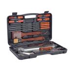 Facusa Set de Utensilios BBQ x18 con Maletín Acero Inoxidable Ideal Parrillas Negro