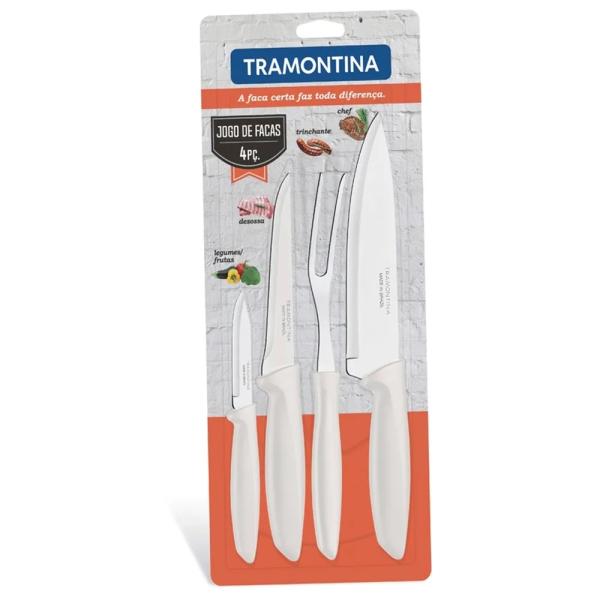 Tramontina Plenus Set 4 Piezas Cocina Profesional Acero Inoxidable Antiadherente Blanco -10286313