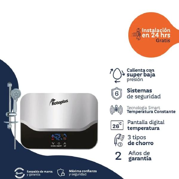 Rotoplas Terma Instantánea Prisma 6KW Sistema AutoModulante Tecnología Smart Flow