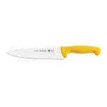 Cuchillo Carnicero Tramontina Serie 24609 10" Amarillo Resistente a la Corrosión Ideal para Carnes
