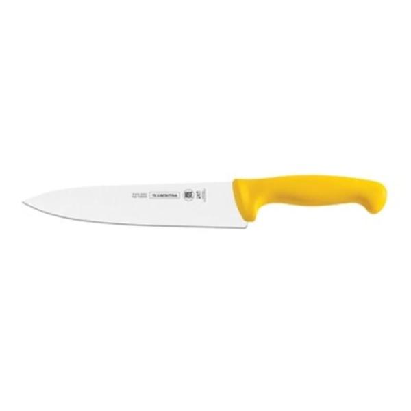 Cuchillo Carnicero Tramontina Serie 24609 10" Amarillo Resistente a la Corrosión Ideal para Carnes