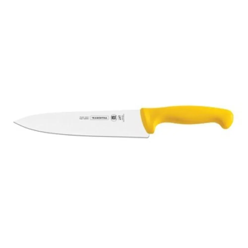 Cuchillo Carnicero Tramontina Serie 24609 10" Amarillo Resistente a la Corrosión Ideal para Carnes
