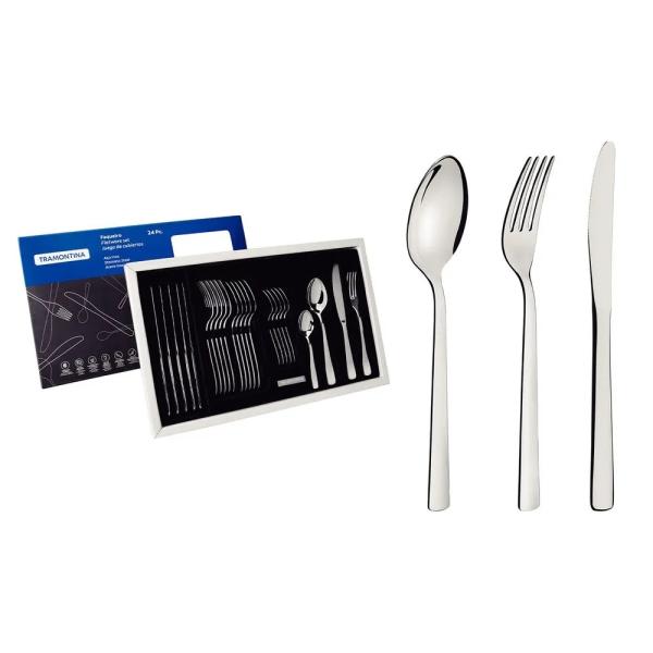 Oslo Juego de Cubiertos 24 Piezas Acero Inoxidable 18/10 Diseño Elegante y Moderno