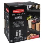 Rubbermaid Set Brilliance 4 Contenedores 3.8L Sellado Perfecto Fácil Apertura