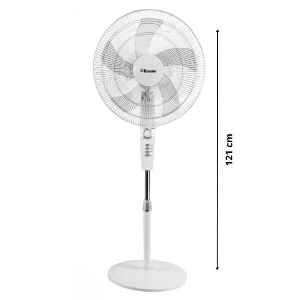 Bossko BK-8457VB Ventilador de Pedestal 18" 50W Temporizador 3 Velocidades Blanco